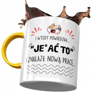 Kubek Żółty na Pożegnanie z Pracy Na Prezent