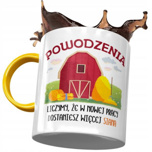 Kubek Żółty na Pożegnanie z Pracy Na Prezent
