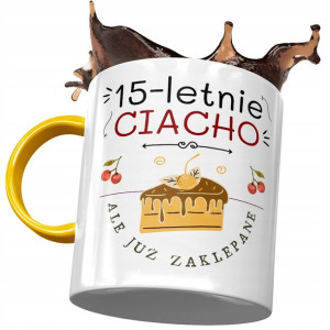 Kubek Żółty na Urodziny 15 15ste 15-ste na Prezent