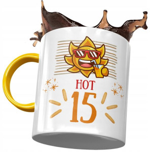 Kubek Żółty na Urodziny 15 15ste 15-ste na Prezent