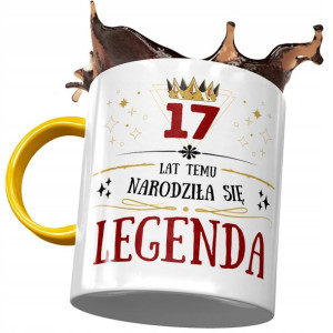 Kubek Żółty na Urodziny 17 17ste 17-ste na Prezent