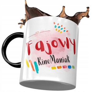 Kubek Czarny Dla Kinomaniaka Fajowy Kinomaniak