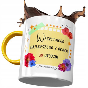 Kubek Żółty na Urodziny 30 30ste 30-ste na Prezent
