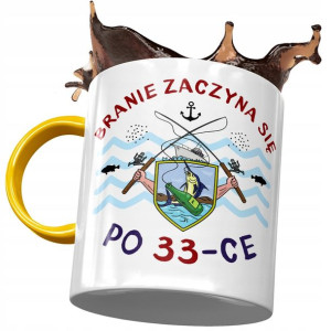 Kubek Żółty na Urodziny 33 33cie 33-cie na Prezent