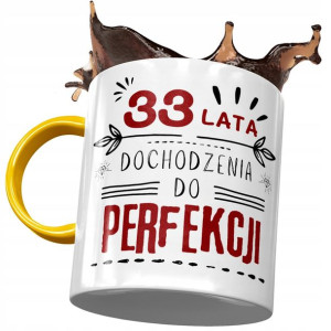 Kubek Żółty na Urodziny 33 33cie 33-cie na Prezent
