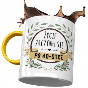 Kubek Żółty na Urodziny 40 40ste 40-ste na Prezent