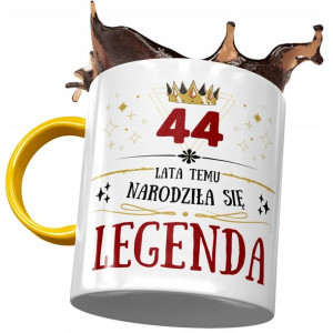 Kubek Żółty na Urodziny 44 44te 44-te na Prezent