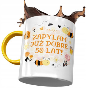 Kubek Żółty na Urodziny 50 50te 50-te na Prezent