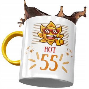 Kubek Żółty na Urodziny 55 55te 55-te na Prezent