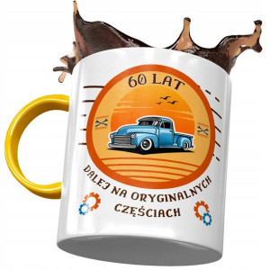 Kubek Żółty na Urodziny 60 60te 60-te na Prezent