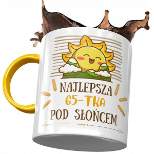 Kubek Żółty na Urodziny 65 65te 65-te na Prezent