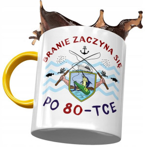 Kubek Żółty na Urodziny 80 80te 80-te na Prezent
