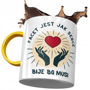 Kubek Żółty Śmieszny Facet Jest Jak Serce Prezent