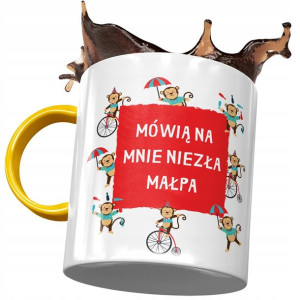 Kubek Żółty Śmieszny Mówią Na Mnie Niezła Małpa