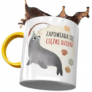 Kubek Żółty z Foką Foczką Foczunią na Prezent