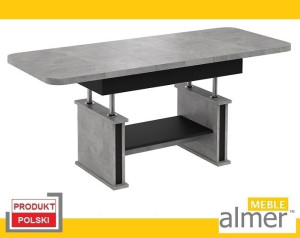 Ławostół Ława Stół L15 rozkładany do 210cm jasny beton czarny