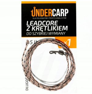UNDERCARP Leadcore z krętlikiem 45 lbs/100 cm brąz