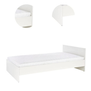 Łóżko młodzieżowe z płyty MDF białe 120x200 Lima