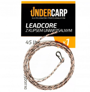 UNDERCARP Leadcore Z Klipsem 45 lbs / 100 cm Brąz