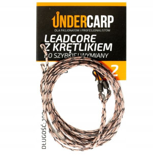 UNDERCARP Leadcore Z Krętlikiem 45 lbs Brąz 2szt.