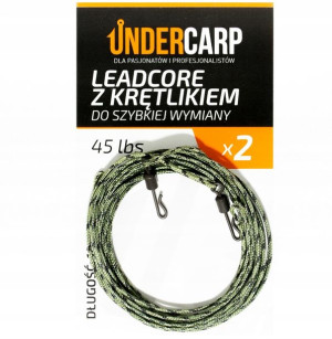 UNDERCARP Leadcore Z Krętlikiem 45 lbs Ziel. 2szt.