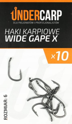 UNDERCARP Teflonowe haki karpiowe WIDE GAPE X r.6