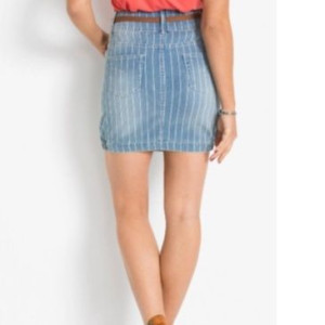 Bonprix Niebieska Jeansowa Spódnica Mini W Paski Prążki 42-44 938580