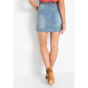 Bonprix Niebieska Jeansowa Spódnica Mini W Paski Prążki 44-46 938580
