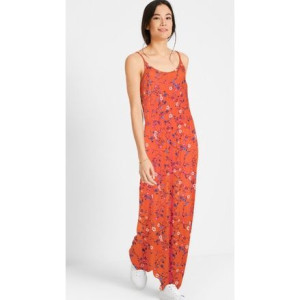 Bonprix Kolorowa Długa Prosta Sukienka W Kwiaty Ściągacz 40-42 936384