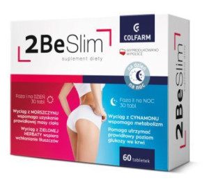 2BE Slim, odchudzanie, kontrola wagi, dzień noc, 60 tabletek