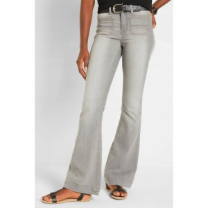 Bonprix Szare Elastyczne Jeansowe Spodnie Dzwony Stretch 42-44 943855
