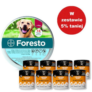 BAYER Foresto Obroża dla psów powyżej 8kg + Mr.BIG kawałki w sosie z kurcza