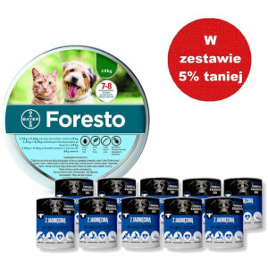 BAYER Foresto Obroża dla kotów i psów poniżej 8kg + Mr.BIG kawałki w sosie