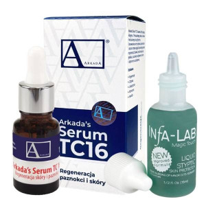 Arkada zestaw serum kolagenowe z płynem do hamowania krwawienia skórek Infa