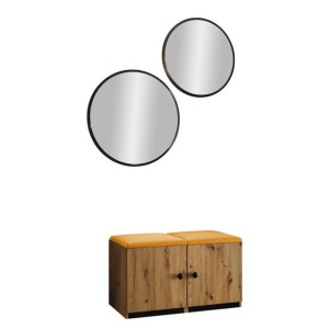 GARDEROBA Saluin VII zestaw mebli + Panel tapicerowany 2 szt.
