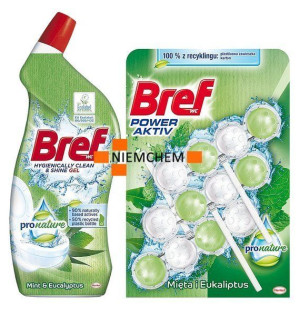 Bref ProNature Mint WC Żel 700ml + Zawieszka 3x50g