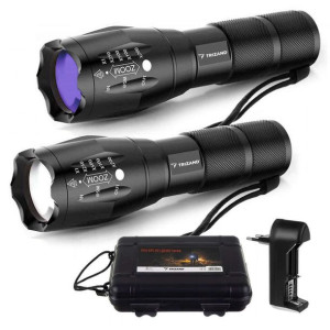 Latarka Taktyczna ręczna wojskowa Szperacz CREE XPE LED ZOOM UV czarny