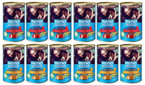 RENO Puszka dla psa - mix kur/woł - 12x1240g