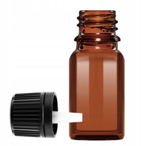 Butelka Szklana Brąz 10ml Z Kroplomierzem Czarnym