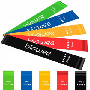 Zestaw 5 Gum Do Ćwiczeń Mini Band Biowee Fitness