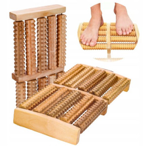 Masażer Do Stóp Tradycyjny Drewniany Roller 2x5