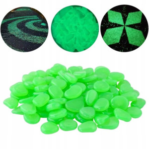 Kamyki Kamienie Świecące Zielone Fluorescencyjne