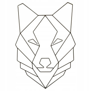 Metalowy Geometryczny Wilk Ozdoba Na Ścianę Obraz