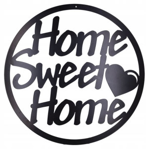 Metalowy Napis Na Ścianę Home Sweet Home Czarny