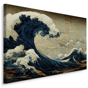 Obraz Do Salonu CANVAS Styl JAPOŃSKI Fala Ocean Pejzaż 90cm x 60cm