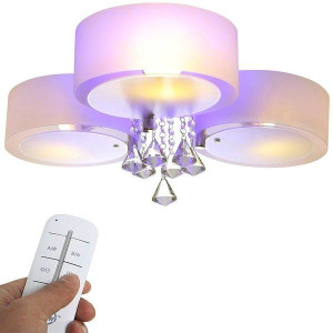 Lampa Kryształowa Plafon Żyrandol Kolory Rgb Pilot