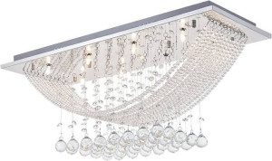 Lampa Kryształowa Plafon Glamour 70x25cm 8xg9