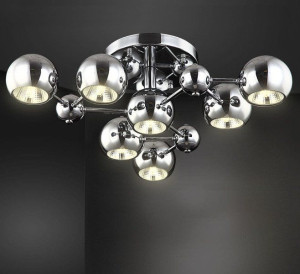Żyrandol Lampa Sufitowa Plafon Led Kule Chrom 60cm