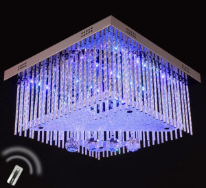 Lampa Kryształowa Plafon Żyrandol Lara Rgb + Pilot