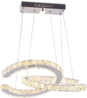 Lampa Sufitowa Kryształowa Led Ring 2 Pierścienie